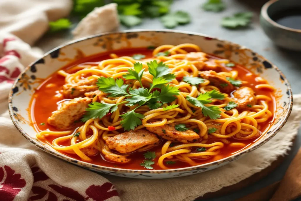 spicy chicken noodle soup