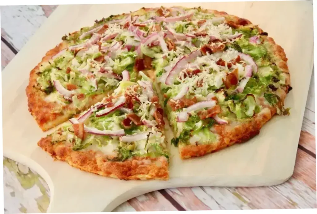 chicken crust caesar salad pizza