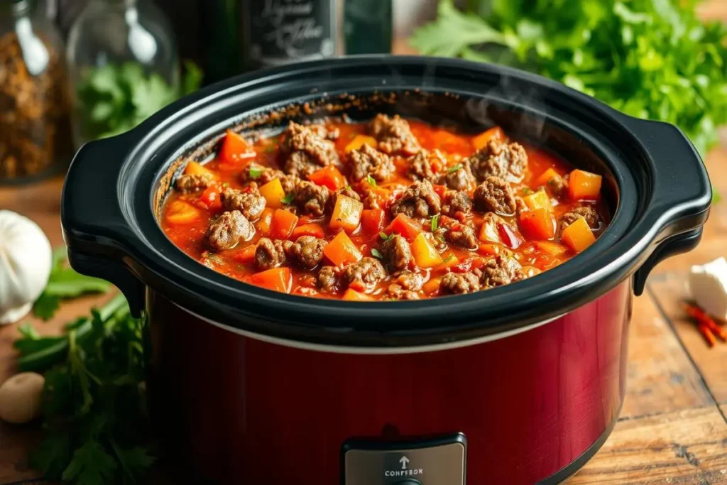 ground beef in crock pot